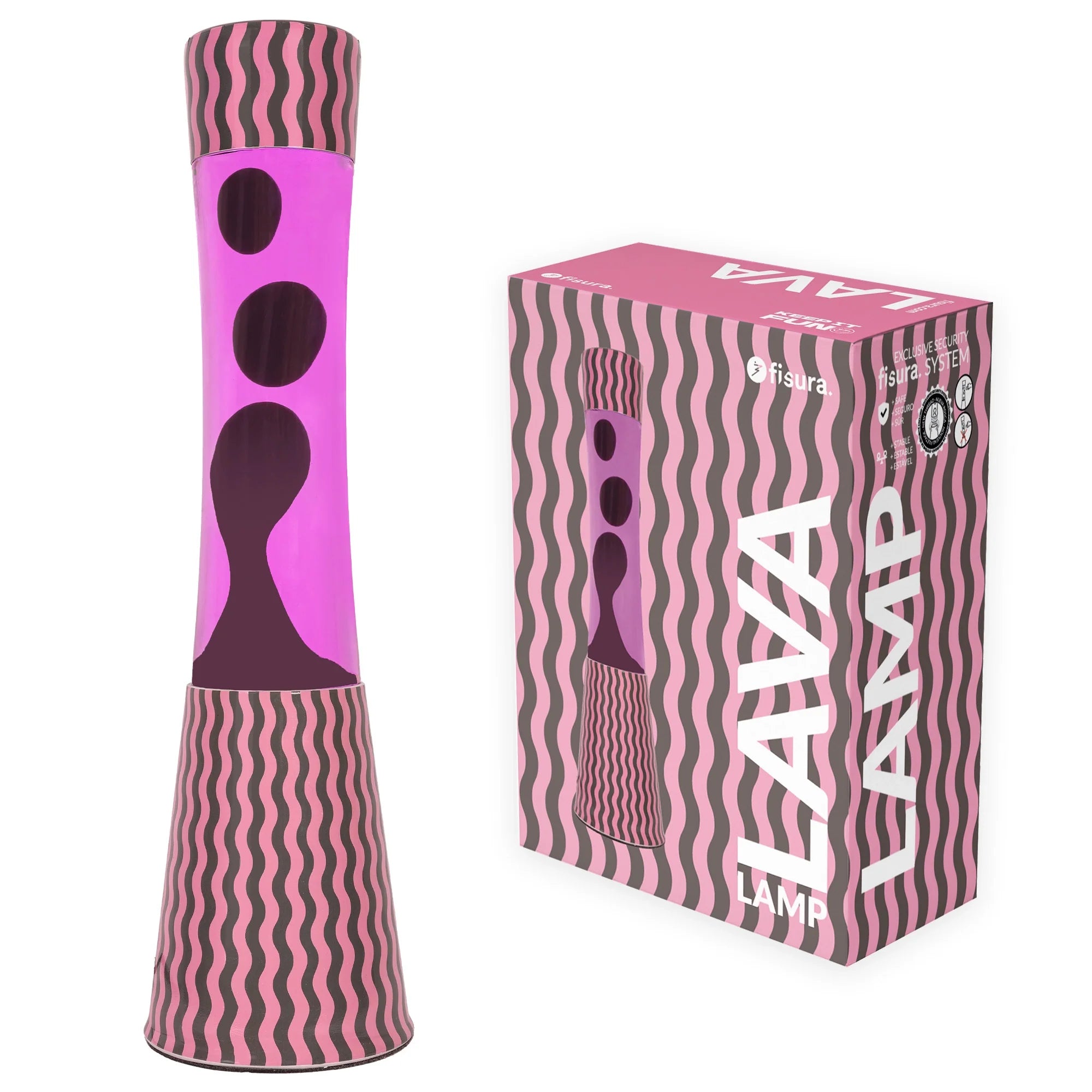Tower Pink and Brown Waves - Lampe lave