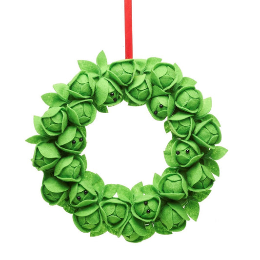 Brussels Sprouts Felt Wearth - Décoration de Noël Décorations de Noël Sass & Belle 