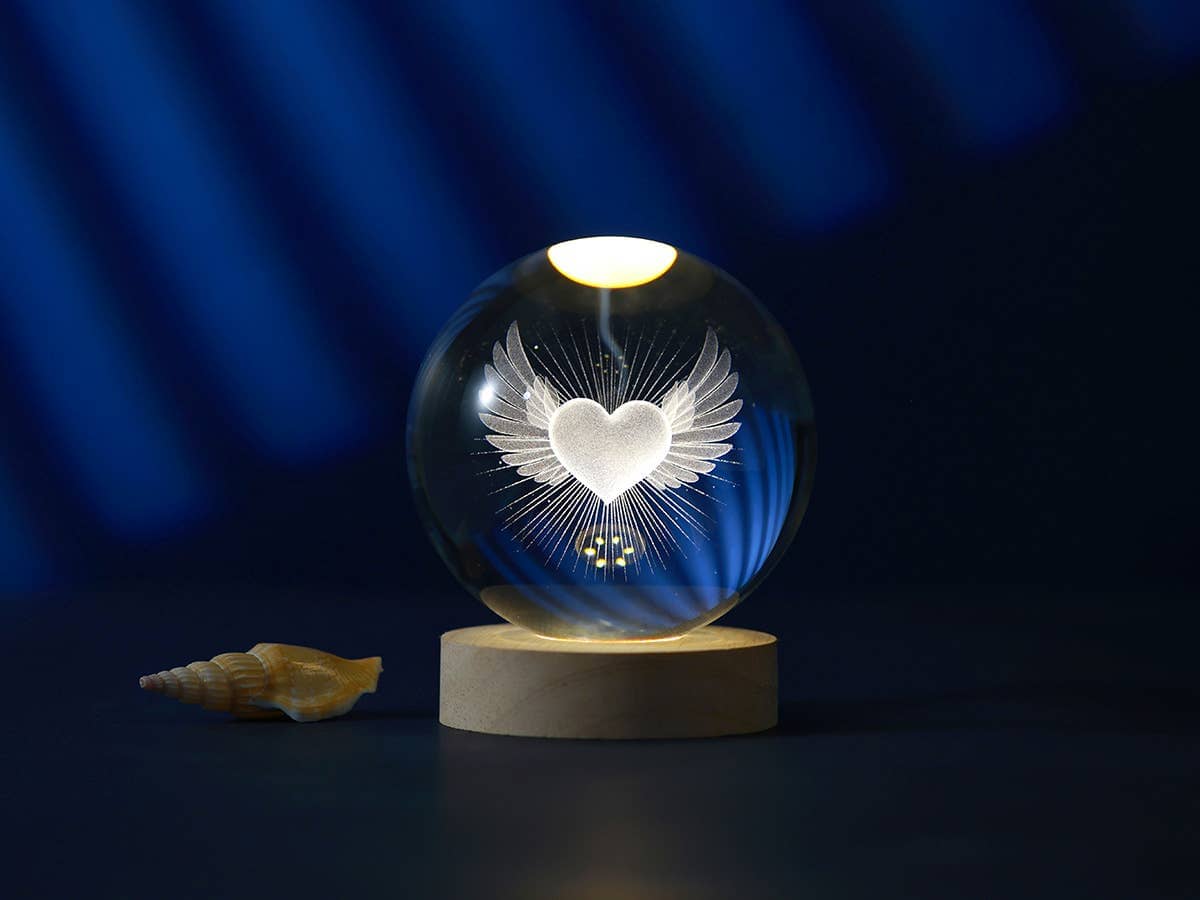Crystal Ball Large - Lampe de table LED boule de cristal iTotal Heart 