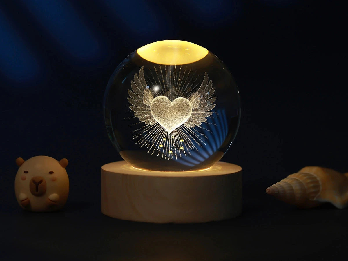 Crystal Ball Mini - Lampe de table LED boule de cristal iTotal Heart 