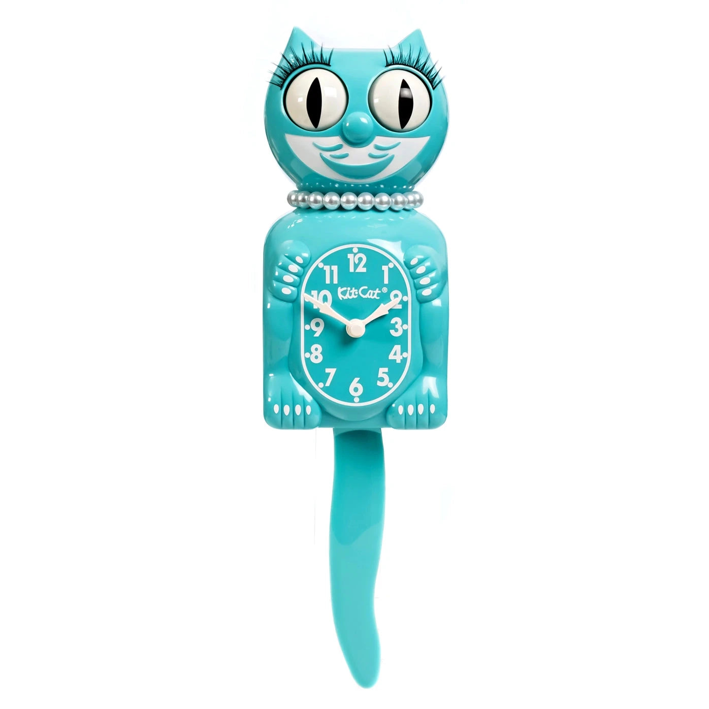 Kit Cat Clock - Horloge murale Kit-Cat Clock Lady Kit Cat Vibrant Blue Turquoise 