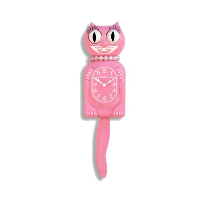 Kit Cat Clock - Horloge murale Kit-Cat Clock Miss Kitty Pink Satin 