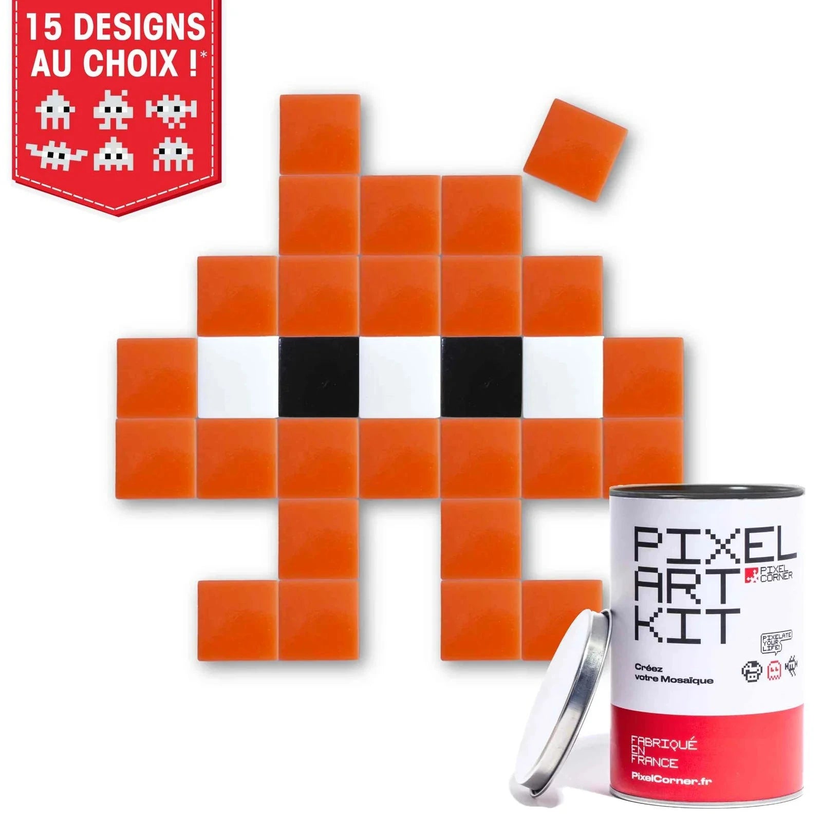 Tiny - Art kit mosaïque Pixel Corner Orange 