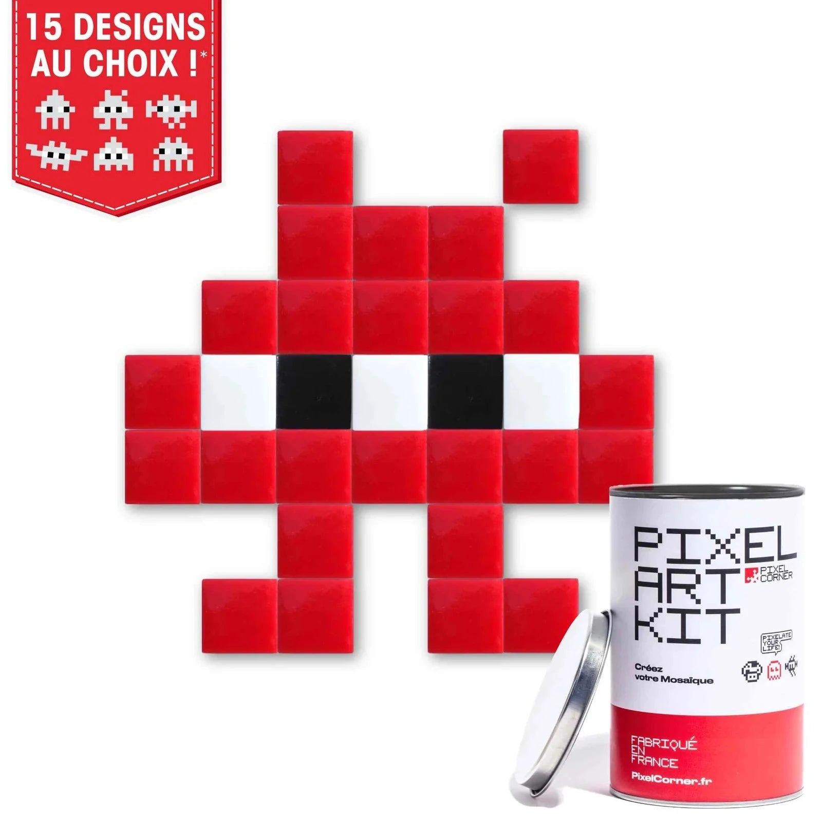 Tiny - Art kit mosaïque Pixel Corner Rouge 