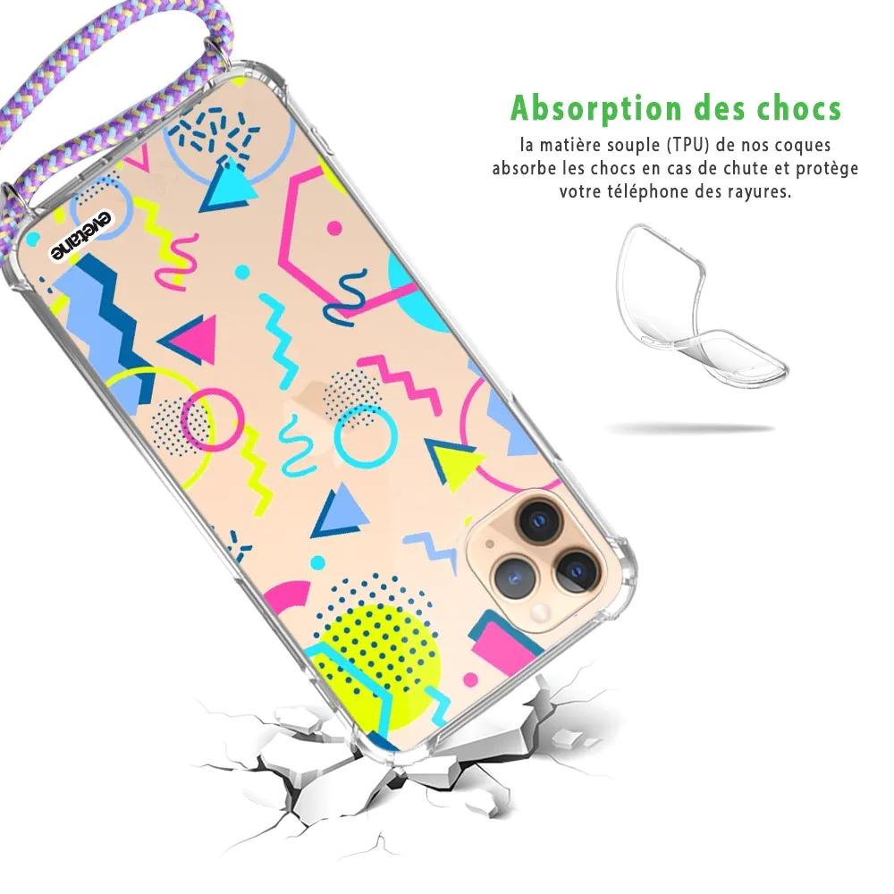 Motifs 90's - Coque iPhone 11 pro avec cordon Housses pour téléphones mobiles Evetane 