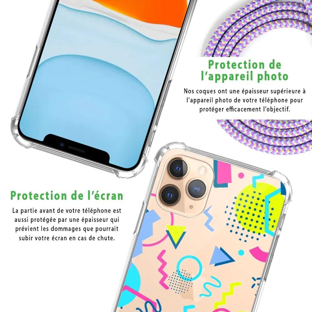 Motifs 90's - Coque iPhone 11 pro avec cordon Housses pour téléphones mobiles Evetane 