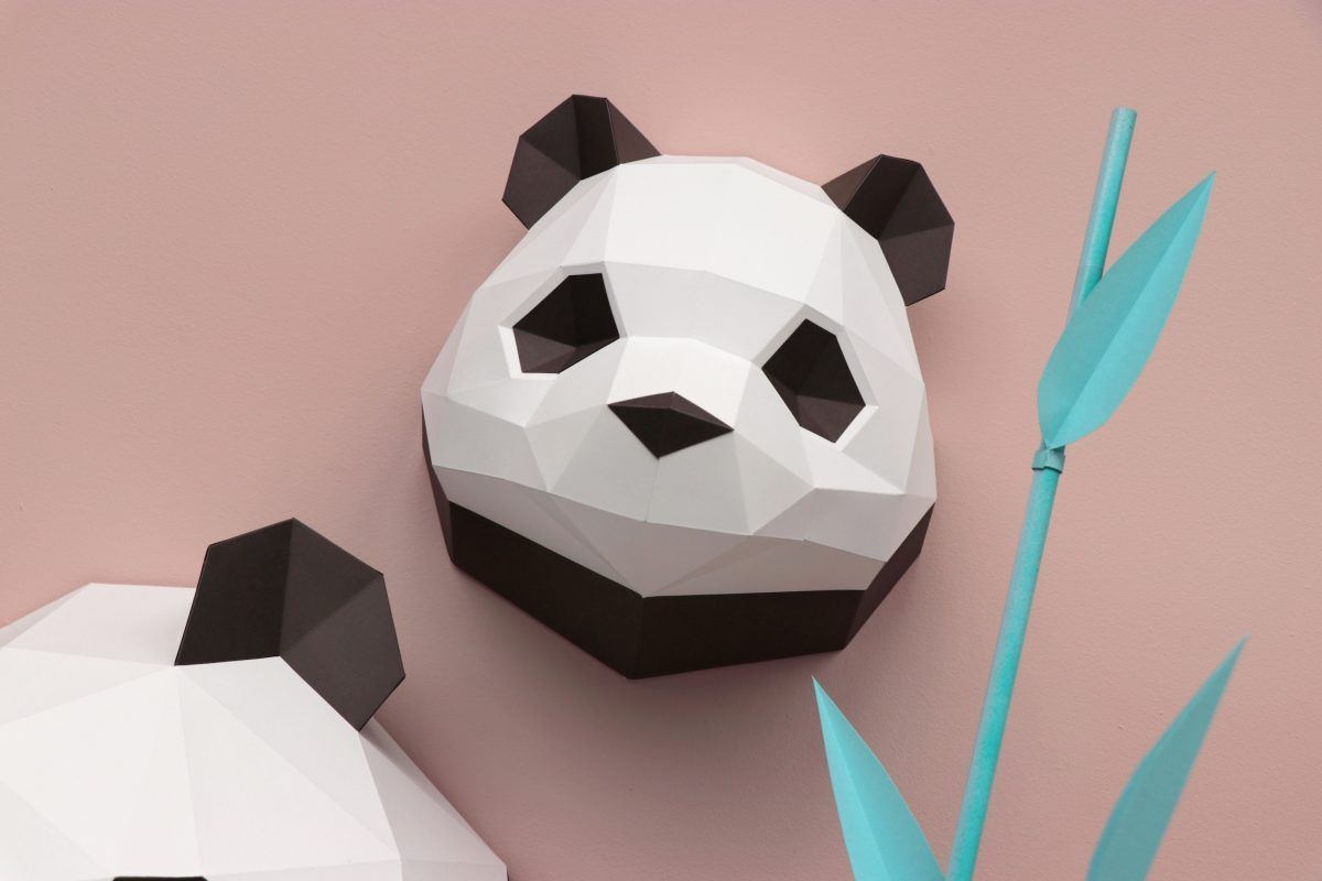 Paper Panda Baby - Trophée en papier Assembli Chocolate Brown 