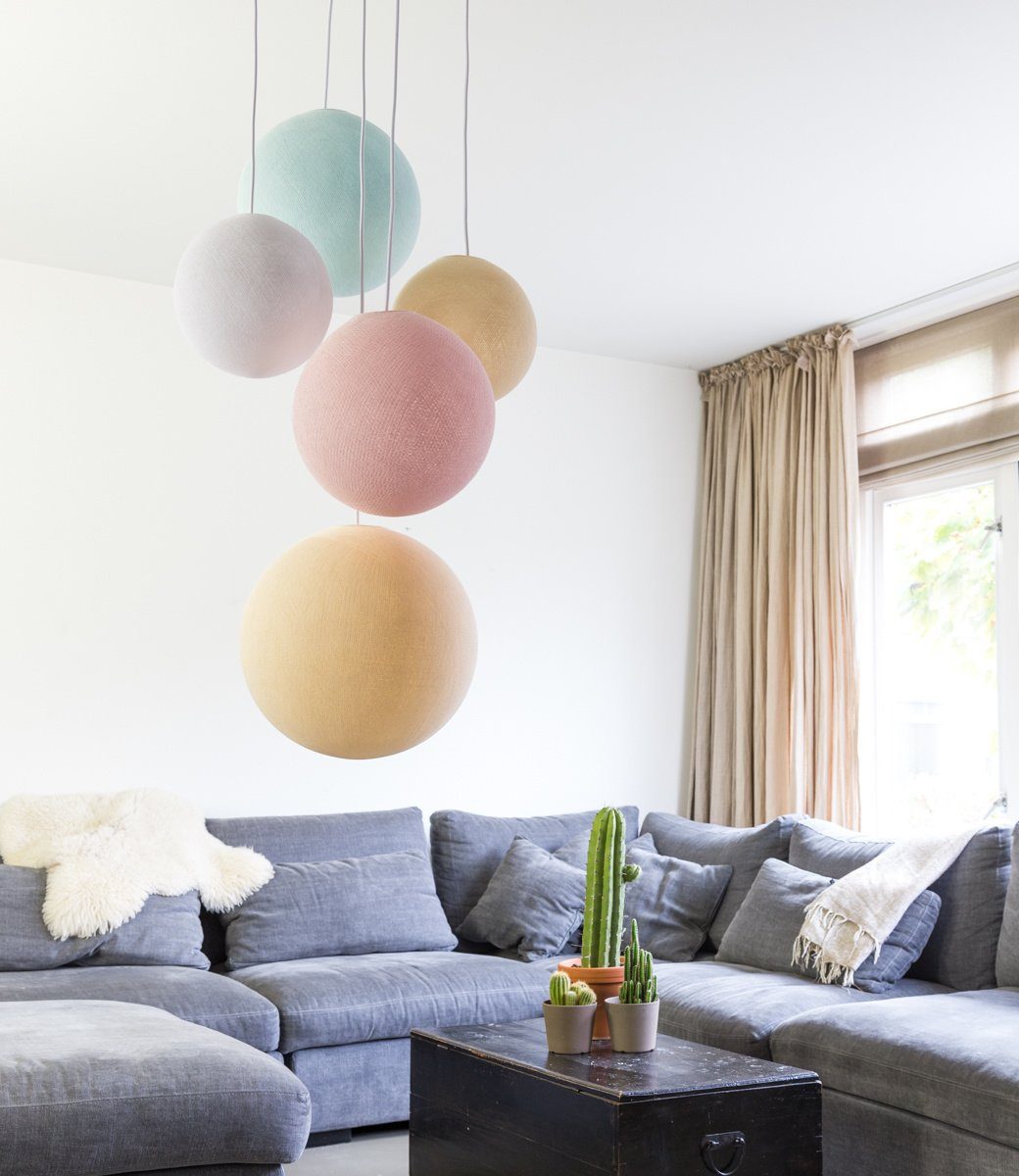 Pastel - Suspension 5 globes Cotton Ball Lights 