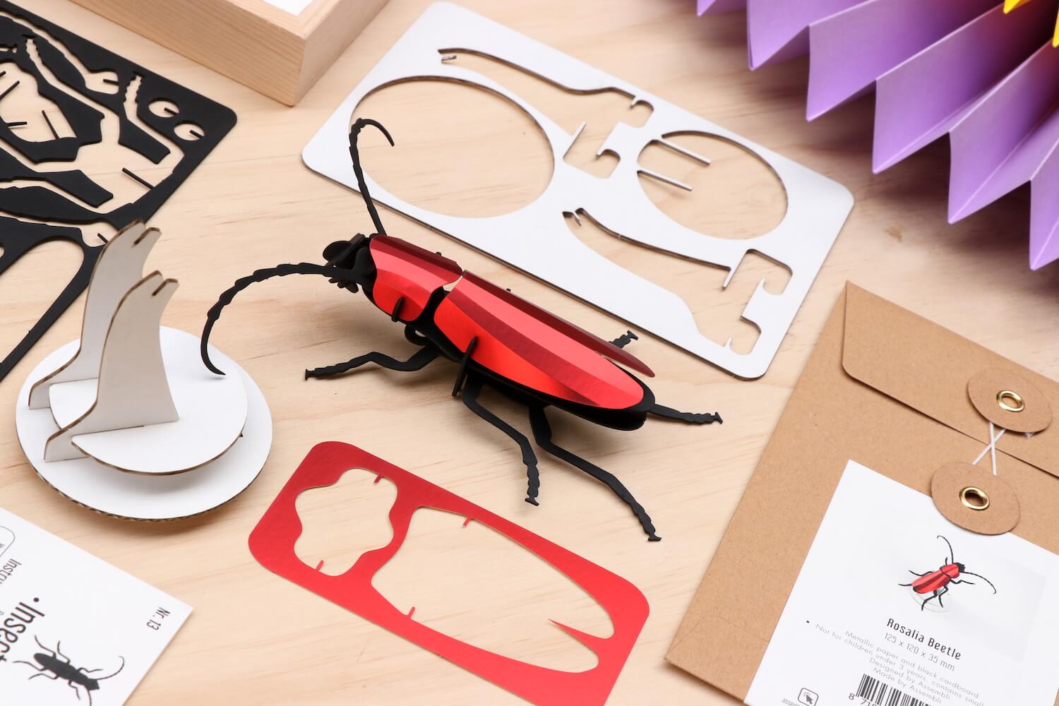 Rosalia Beetle - Kit insecte en carton Assembli 