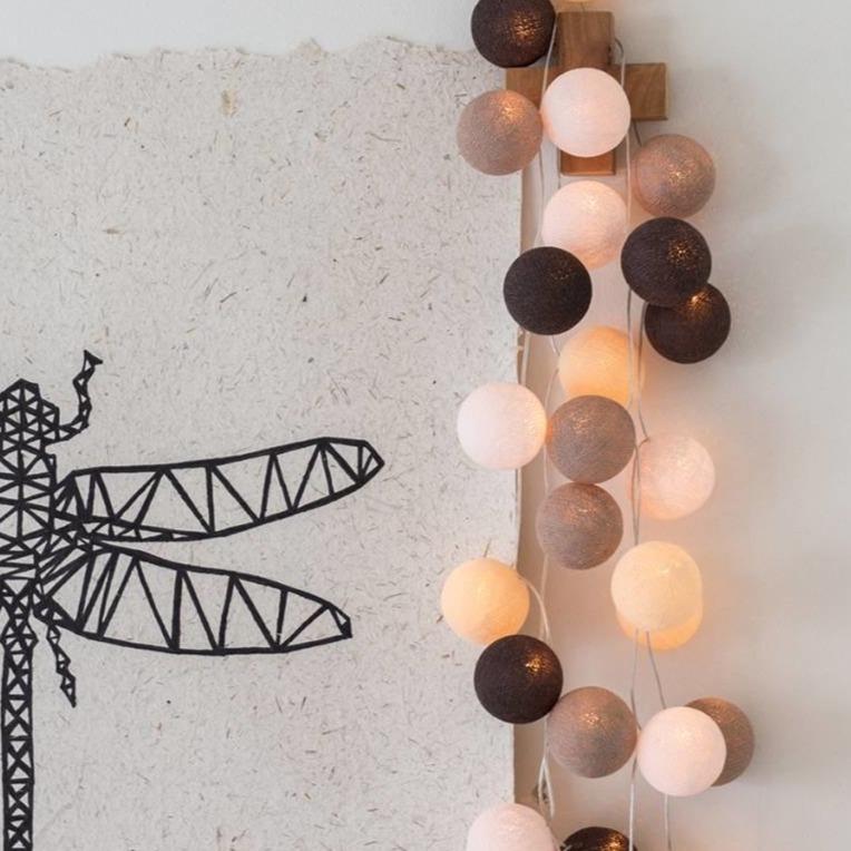 Taupe - Guirlande lumineuse Guirlandes et cordons lumineux Cotton Ball Lights 